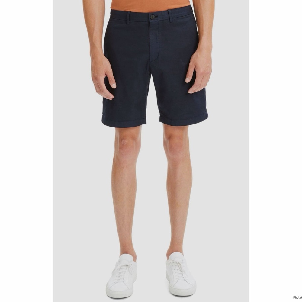 Theory Men Blue Zaine Patton Regular Fit Flat Front Chino Shorts Size 36 NWT
